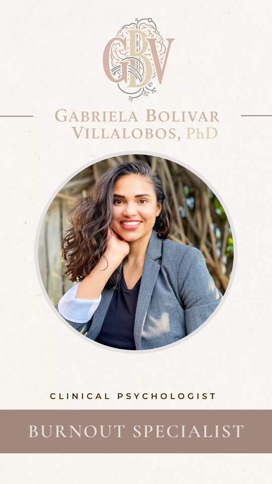 Gabriela BolivarVillalobos, PhD Burnout Therapist